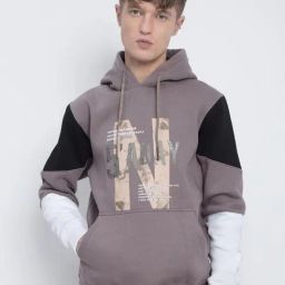 SHOWOFF Beige Slim Fit Graphic Sweatshirt-image-48