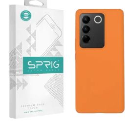Sprig Liquid Silicone Back Cover for Vivo V27 5G (Orange)-image-2