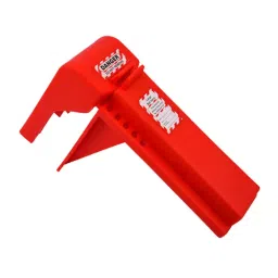 LISC 2 - 203.2 mm (8 Inch) L Shape Polypropylene Safety Ball Valve Locout Device with 5 Holes, Red, LISC-BVLL-0