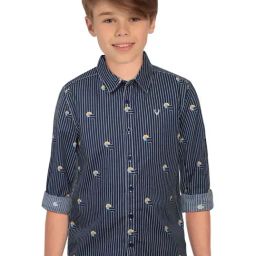 Allen Solly Junior Navy Cotton Striped Full Sleeves Shirt-image-51