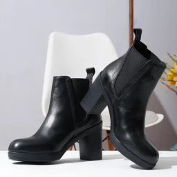Teakwood Leathers Women's Black Chelsea Boots-image-39
