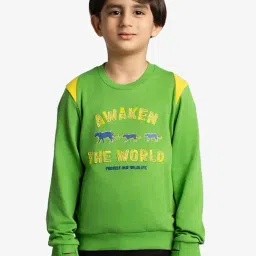 Ed-A-Mamma Boys Green Cotton Printed Sweatshirt-picture-35