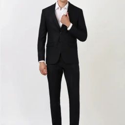 Peter England Black Slim Fit Two Piece Suit-image-15