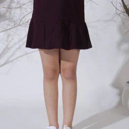 NEUDIS Girls Wine Solid Skirt-image-46