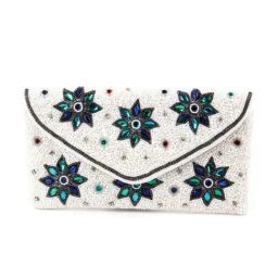 Odette White Embellished Clutch-image-96