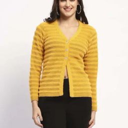 MADAME Yellow Stripes Cardigan-image-88