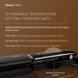 Litmus HS44 Luxury Edition Wide 3D Ceramic Plate Hair Straightener (Black) image 3