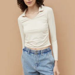 Ginger by Lifestyle Off White Nylon Regular Fit Top-image-66
