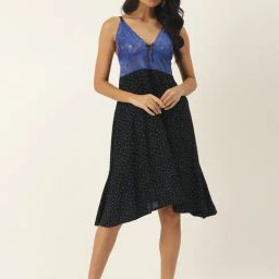 Ms.Lingies Blue Printed Chemise-image-44