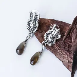 Shrim jewels Silver-Plated Artificial Stone Studded Contemporary Ganesha Drop Earrings-picture-30