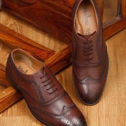 Louis Stitch Men's Brunette Brown Brogue Shoes-image-96