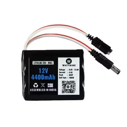 WATTNINE QC1312 4400 mAh 12 V Lithium ion Battery  Black-12