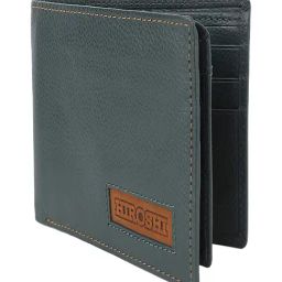 HIROSHI Green Textured Leather Bi-Fold Wallet image 3