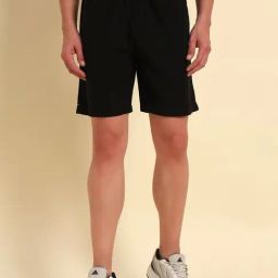 Cantabil Black Regular Fit Solid Bermudas-image-10