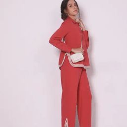 Vero Moda Pink Straight Fit High Rise Pants-image-97