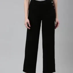 SHOWOFF Black Denim Flared Fit Mid Rise Jeans-image-68