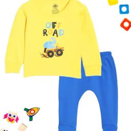The Mom Store Multicolor Cotton Printed Baby Pajama Set - Pack of 2-image-75