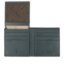 HIROSHI Green Textured Leather Bi-Fold Wallet image 5
