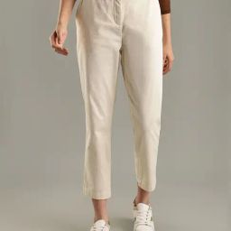 TOMMY HILFIGER Ivory Petal Slim Fit Mid Rise Trousers-picture-25