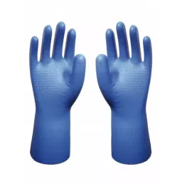 Showa Showa 707D Blue Nitrile Chemical Resistant Gloves Size 10 Nitrile Coating, SHO707D4-picture-14