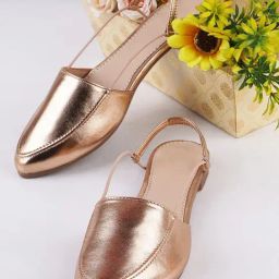 The White Pole Women's Golden Sling Back Sandals-picture-14