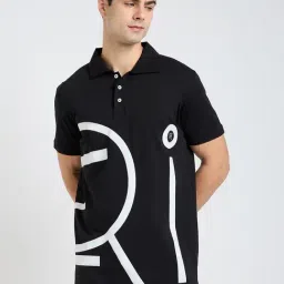 EDRIO Black Regular Fit Printed Polo T-Shirt-picture-18