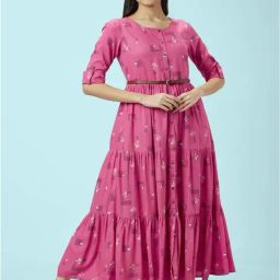 Akkriti by Pantaloons Pink Printed Maxi Dress-picture-0