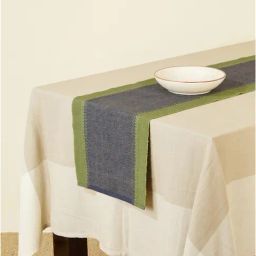 Fabindia Green & Indigo Cotton 110 TC 525 GSM Zeeya Large Table Runner-21