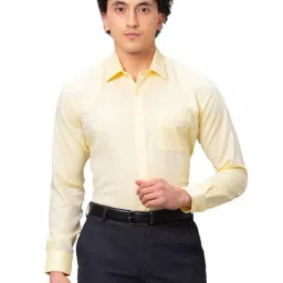 Park Avenue Yellow Cotton Classic Fit Shirts-picture-30