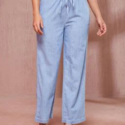 Fabindia Light Blue Cotton Regular Fit Pant-picture-38