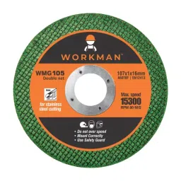 Work Man Cut Off Wheels Double Net 107 mm (4 inch) 1 mm Thickness Green for Cutting Metal and Stainless Steel, WMG105 (Pack of 100)-image-48