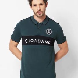 Giordano Green Slim Fit Colour Block Polo T-Shirt-picture-16