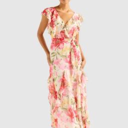 Forever New Red Lyell Floral Naya Ruffle Midi Dress-image-36