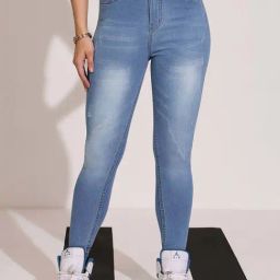 Dolce Crudo Blue Skinny Fit Distressed Jeans-picture-26