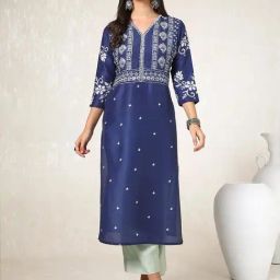 Soch Blue Printed Straight Kurta-image-28