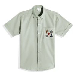 Cavio Boys Light Green Cotton Printed Comfort Fit Shirt-image-51