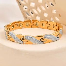 VOJ Dual Tone Titanium Energy Healths Bracelets for Men-image-76