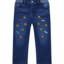 GUESS kids Boys Printed Mid-Rise Cotton Regular Trousers-image-52