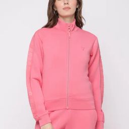 Guess Pink Solid Regular Fit Sweatshirt-picture-27