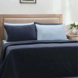 Maspar Colorart Blaize Dark Blue Cotton 200 TC 256 GSM Double Size Bed Cover-picture-13