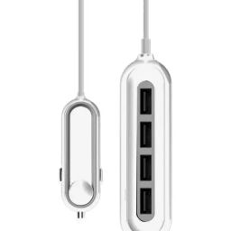 Portronics Car Power III Charger with 4 Ports (White)-14