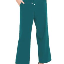 PATRORNA Teal Mid Rise Relaxed Fit Retro Trousers-image-78