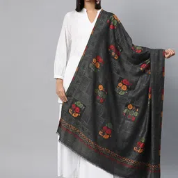 SWI Stylish Women Floral Woven Design Shawl-image-49