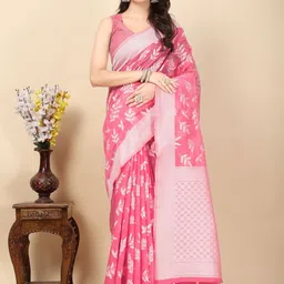 J 6 DESIGNER Ethnic Motifs Woven Design Zari Banarasi Saree-picture-15