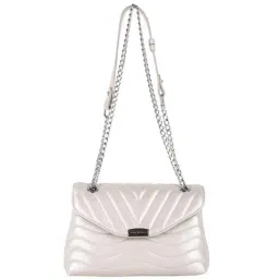 Lino Perros White Quilted Medium Sling Handbag-image-46