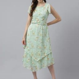 Latin Quarters Green Printed High Low Dress-picture-39