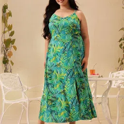 CURVY STREET Women Tropical Print Maxi Dress-image-20