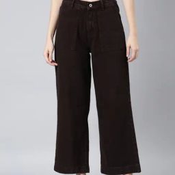 SHOWOFF Brown Denim Relaxed Fit Mid Rise Jeans-image-57