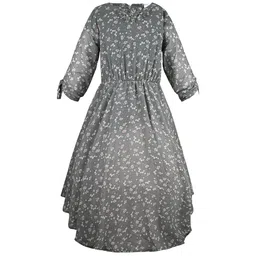 Wish Karo Girls Floral Print Georgette Fit & Flare Dress-picture-25