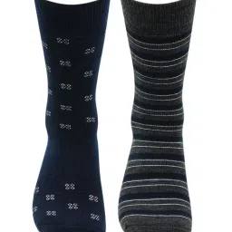 Bonjour Dark Grey and Navy Socks (Pack Of 2)-26